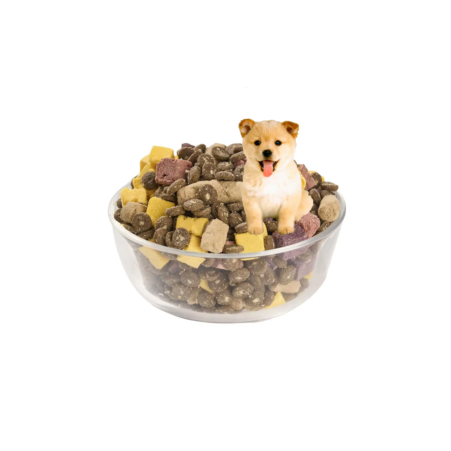 Precio por tonelada de comida para perros deshidratada de la mejor carne al por mayor de la mejor raza