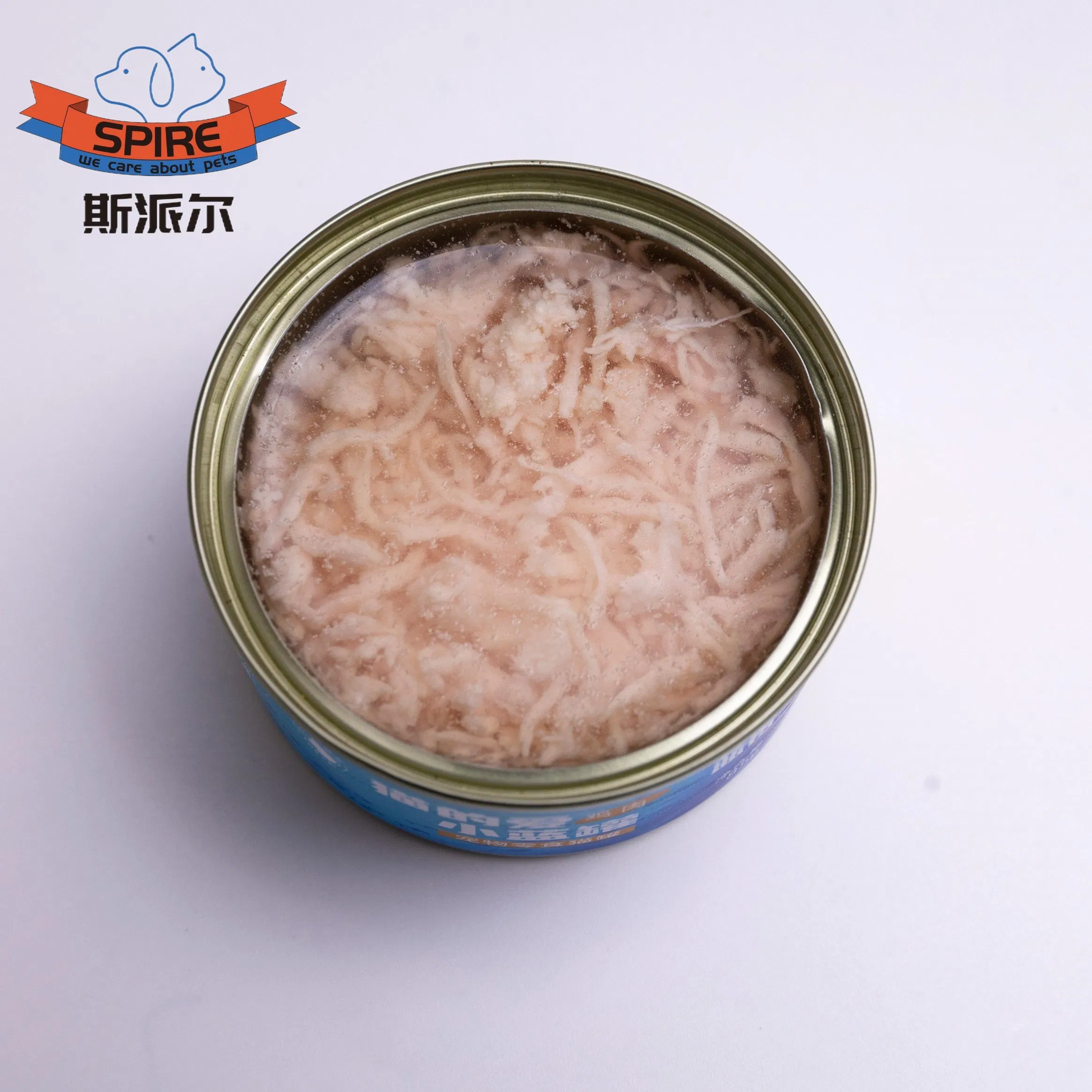 Suministro directo de fábrica de comida húmeda para gatos de alta nutrición, comida enlatada, sopa de pollo, comida para perros