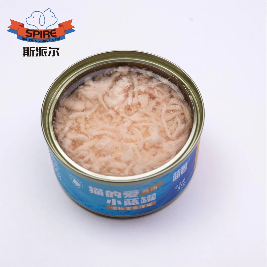 Suministro directo de fábrica de comida húmeda para gatos de alta nutrición, comida enlatada, sopa de pollo, comida para perros