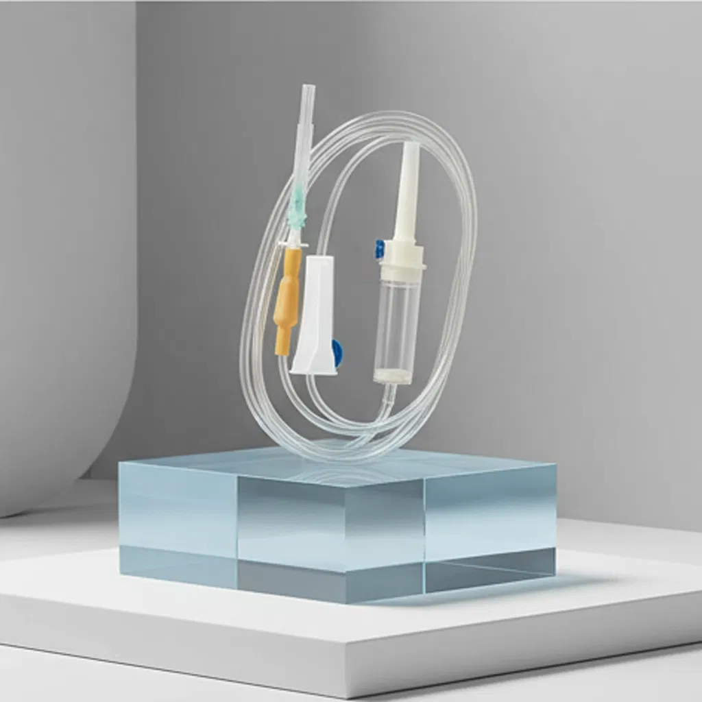 Disposable Sterile IV Infusion Set Luer Lock / Luer Slip with / Withtout Needle with Y Port Precious Filter Flow Regulator Needle Free Injection Port