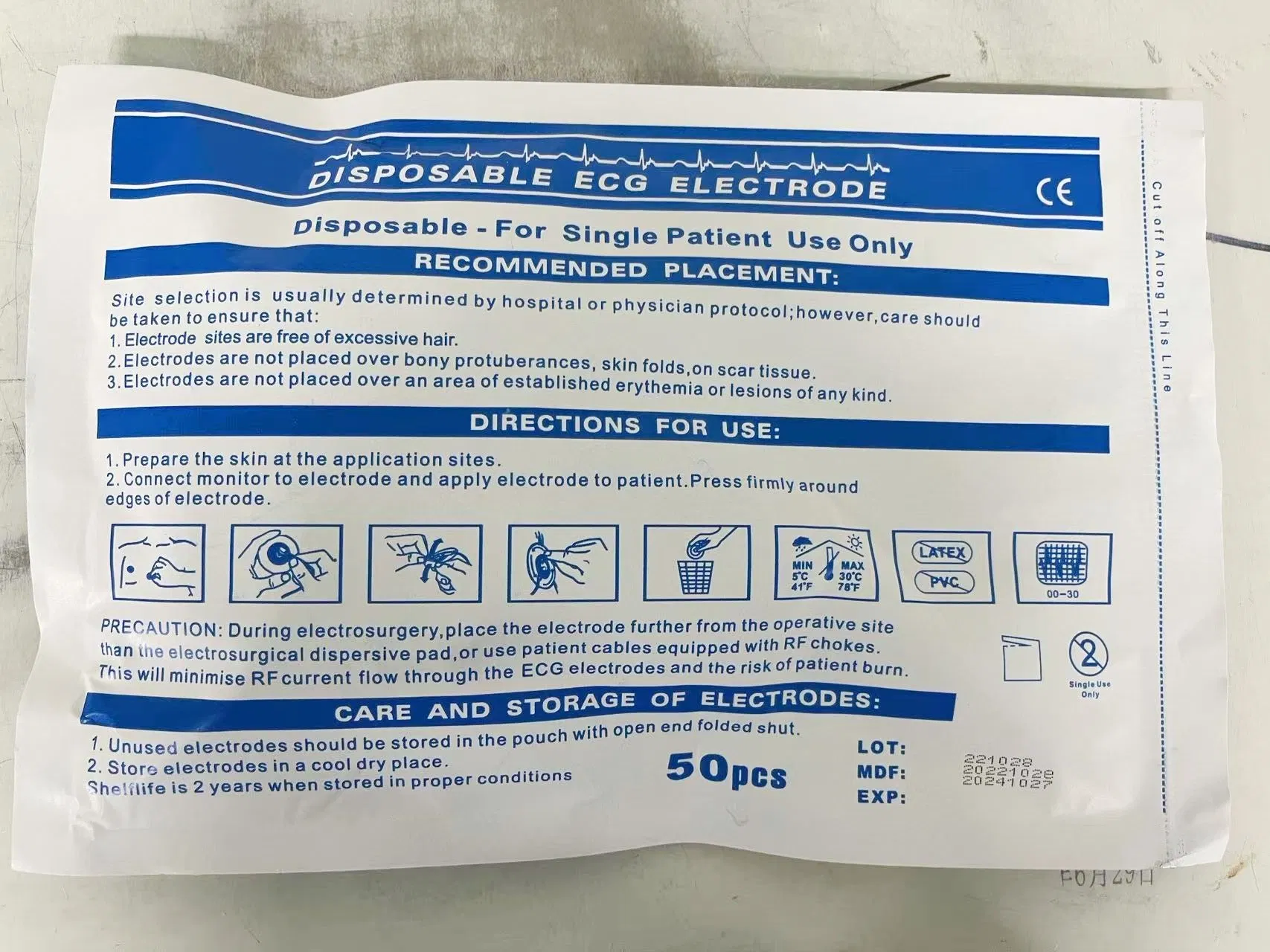 CE High quality Disposable ECG Electrode for Normal/MRI Environment