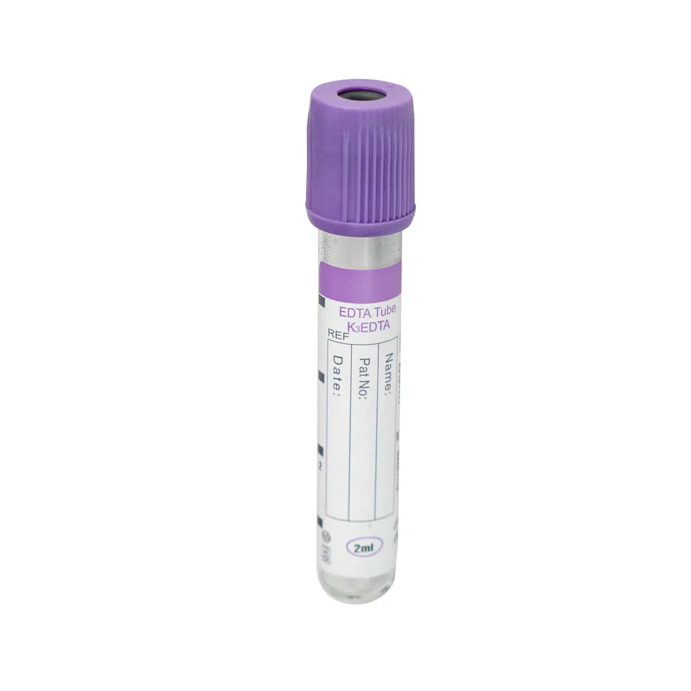 Hospital Disposable Medical Glass Pet Blood Test Purple EDTA Vacuum Blood Collection Tube
