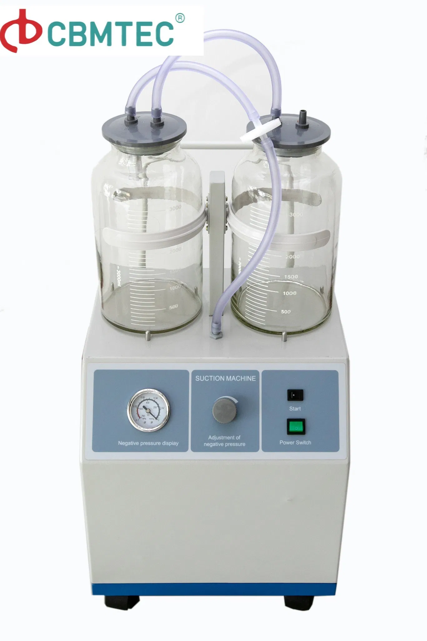 Medical Double Bottles Suction Trolley Vacuum Aspirator Suction Device