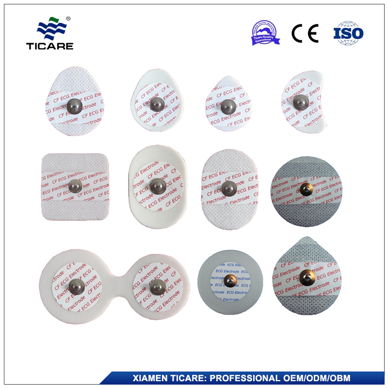 Hospital Disposable Non-Woven Solid Gel ECG Chest Electrode 36mmx44mm