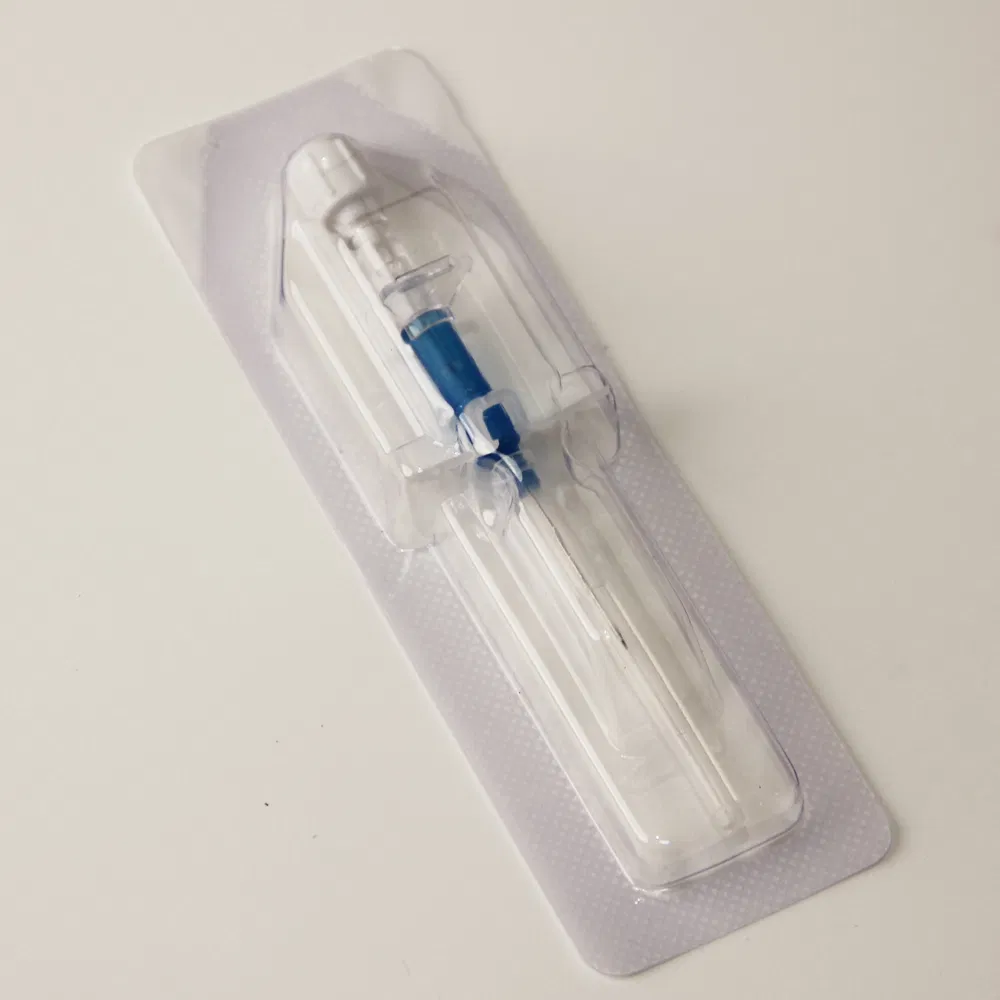 22g Blue IV Catheter Without Injection Port, Small Wing Design Secure Fixation for Clinic Use