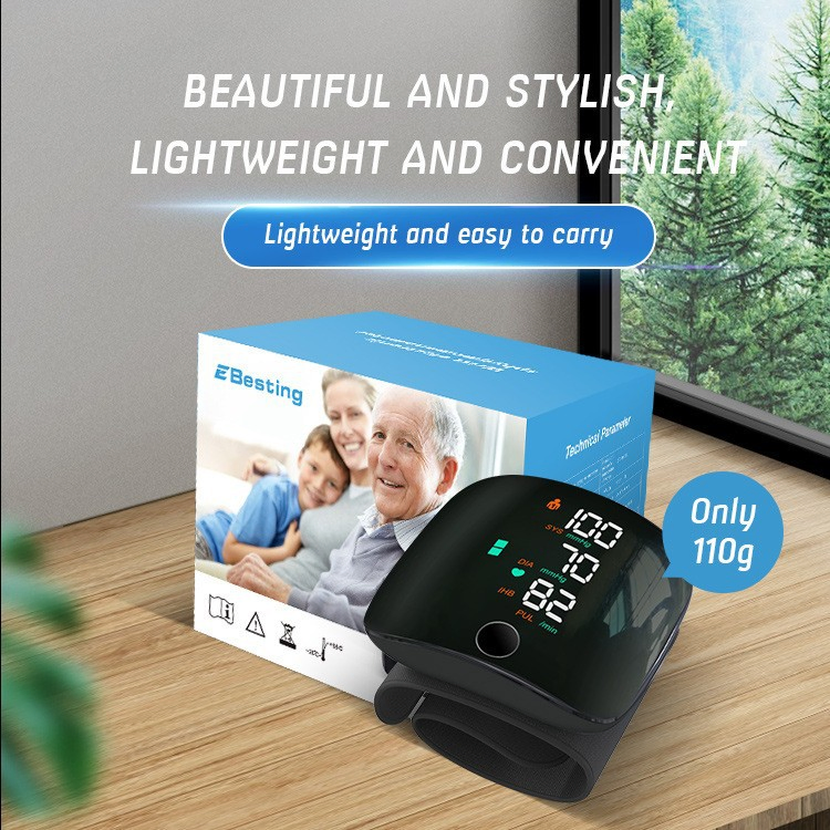 Intelligent Integrated Wrist Sphygmomanometer Wrist Sphygmomanometer LED Touch Screen Digital Blood Pressure Monitor Rechargeable