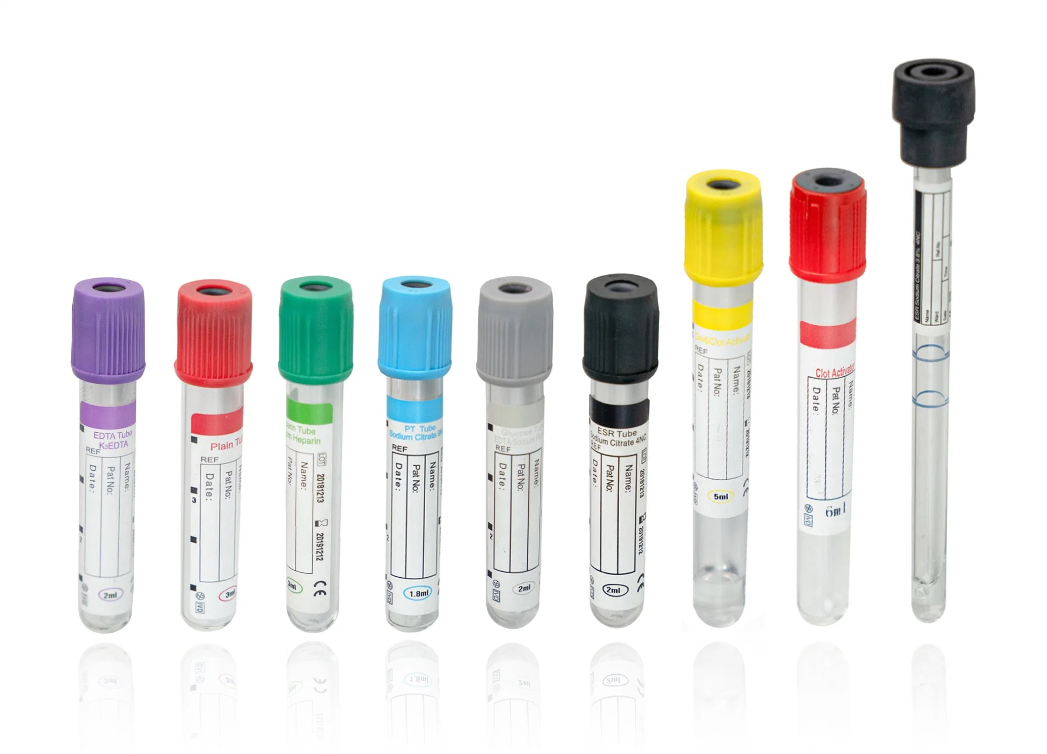 Hospital Disposable Medical Glass Pet Blood Test Purple EDTA Vacuum Blood Collection Tube