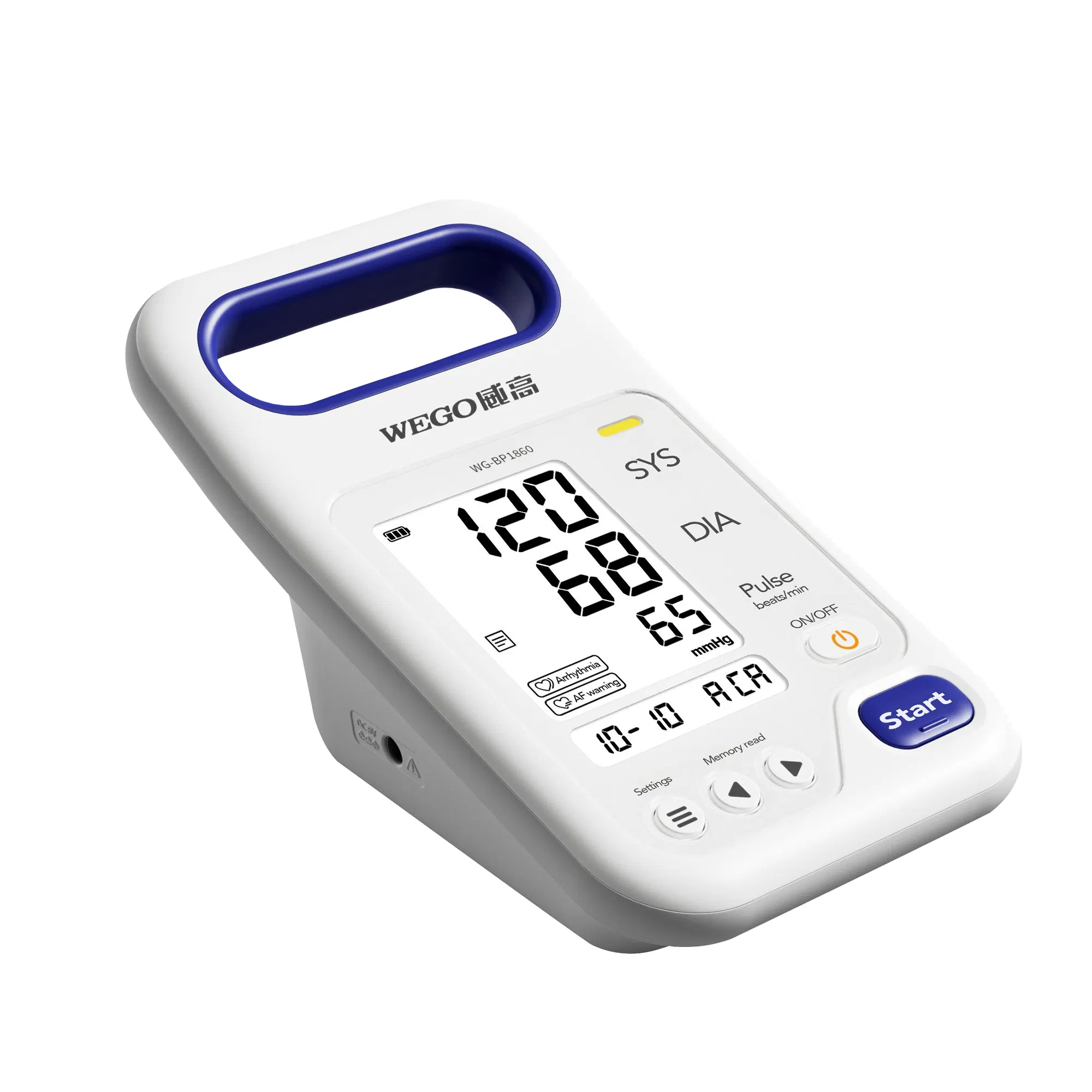 Wego Health Care Electric Plastic Material LCD Display Blood Pressure Monitor