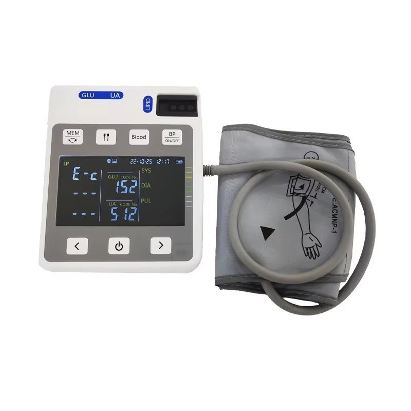 New Product 4in1 Multi- Function Analyzer Blood Glucose Monitor, Uric Acid, Cholesterol, Blood Pressure Monitor