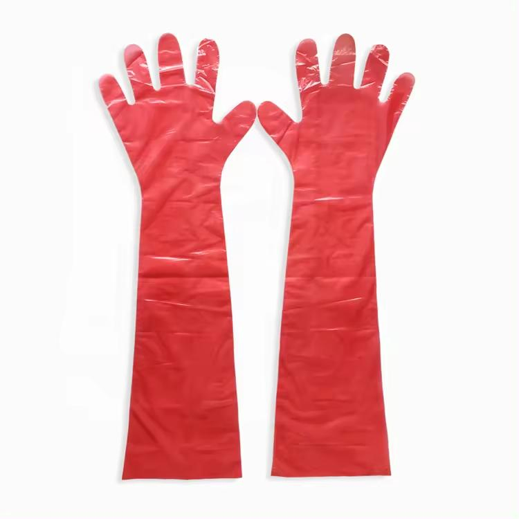 Disposable Veterinary Artificial Insemination Arm Shoulder Length Examination PE Gloves or Sleeves