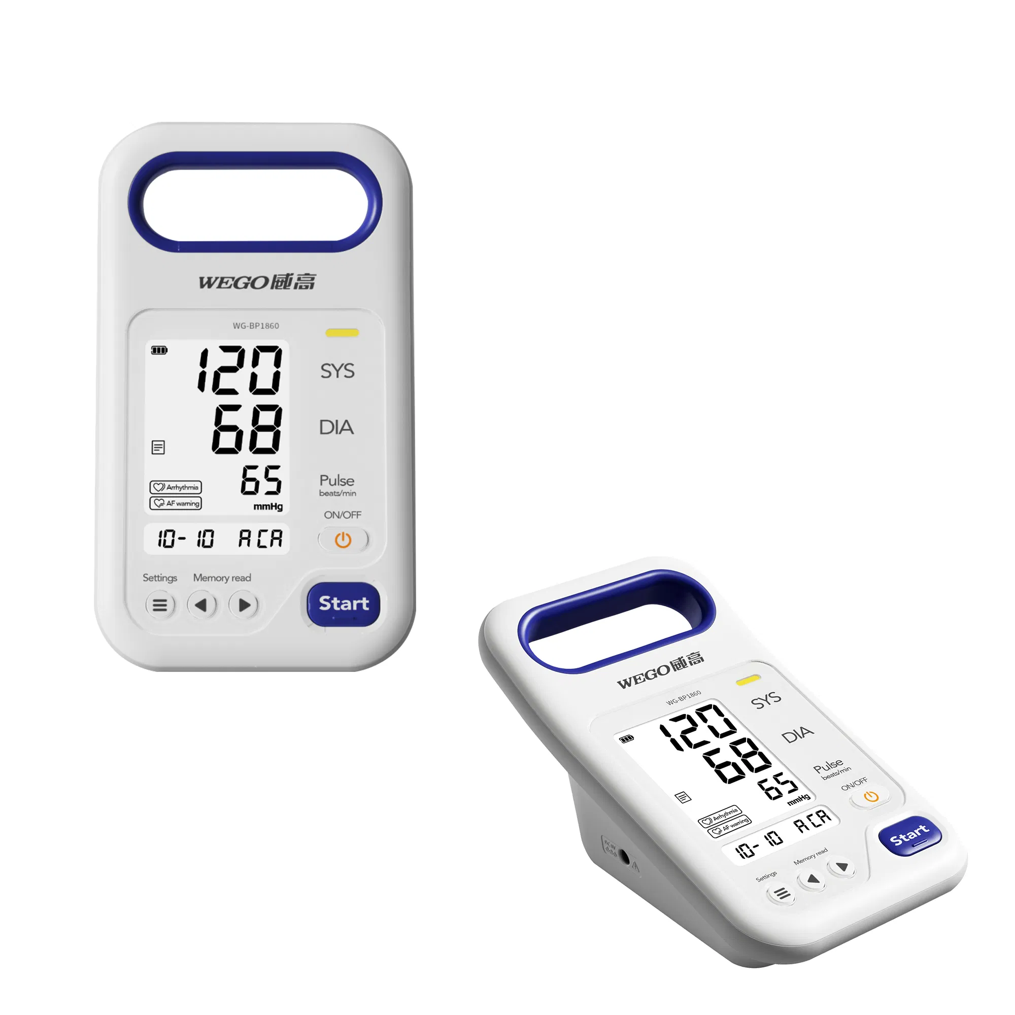 Wego Health Care Electric Plastic Material LCD Display Blood Pressure Monitor