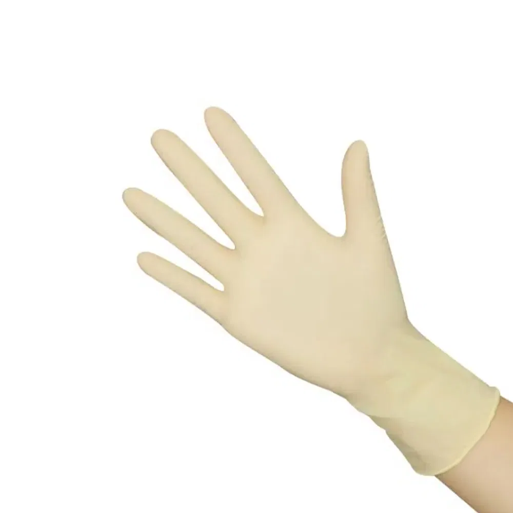 Premium Disposable White Medical Latex Gloves Powder Free - Available in Multiple Sizes (YQD1-1)