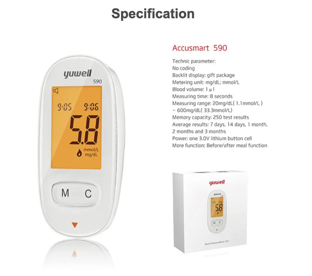 Yuwell 590 Blood Glucose Monitor operation