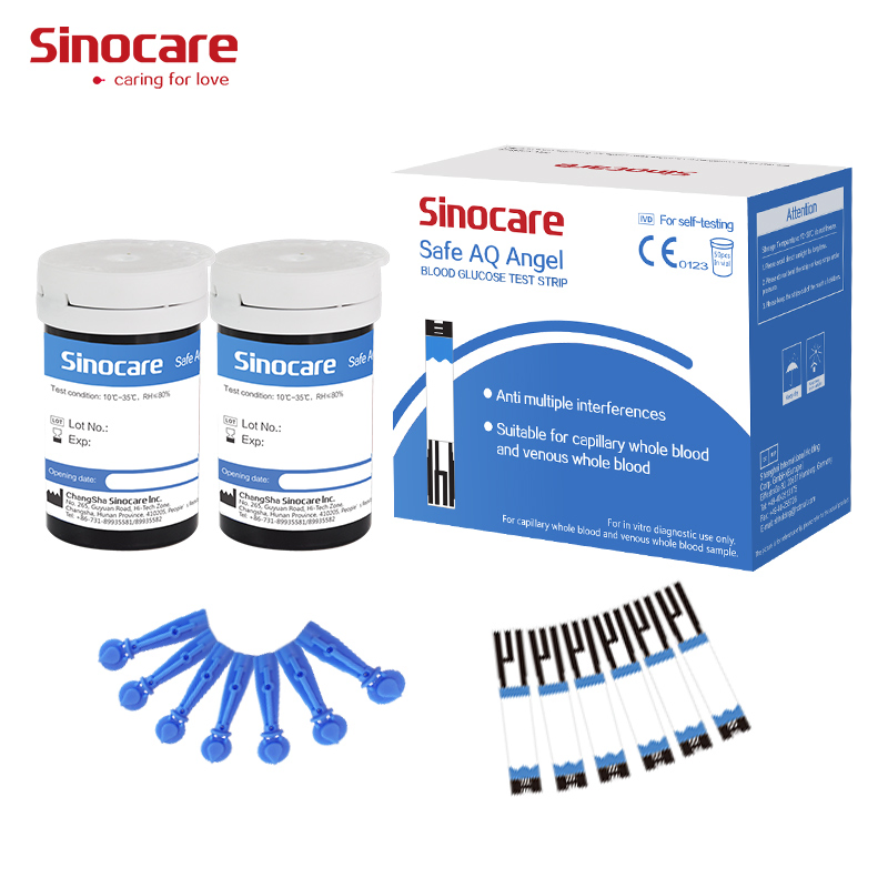 Sinocare Glucometer Blood Smart Sugar Monitor Glucose Meter Kit with Test Strips for Home