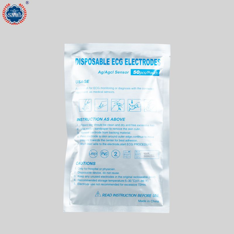 Medical Disposable High Permeability Superior Eletrical Performance PE Foam Backing ECG Electrode