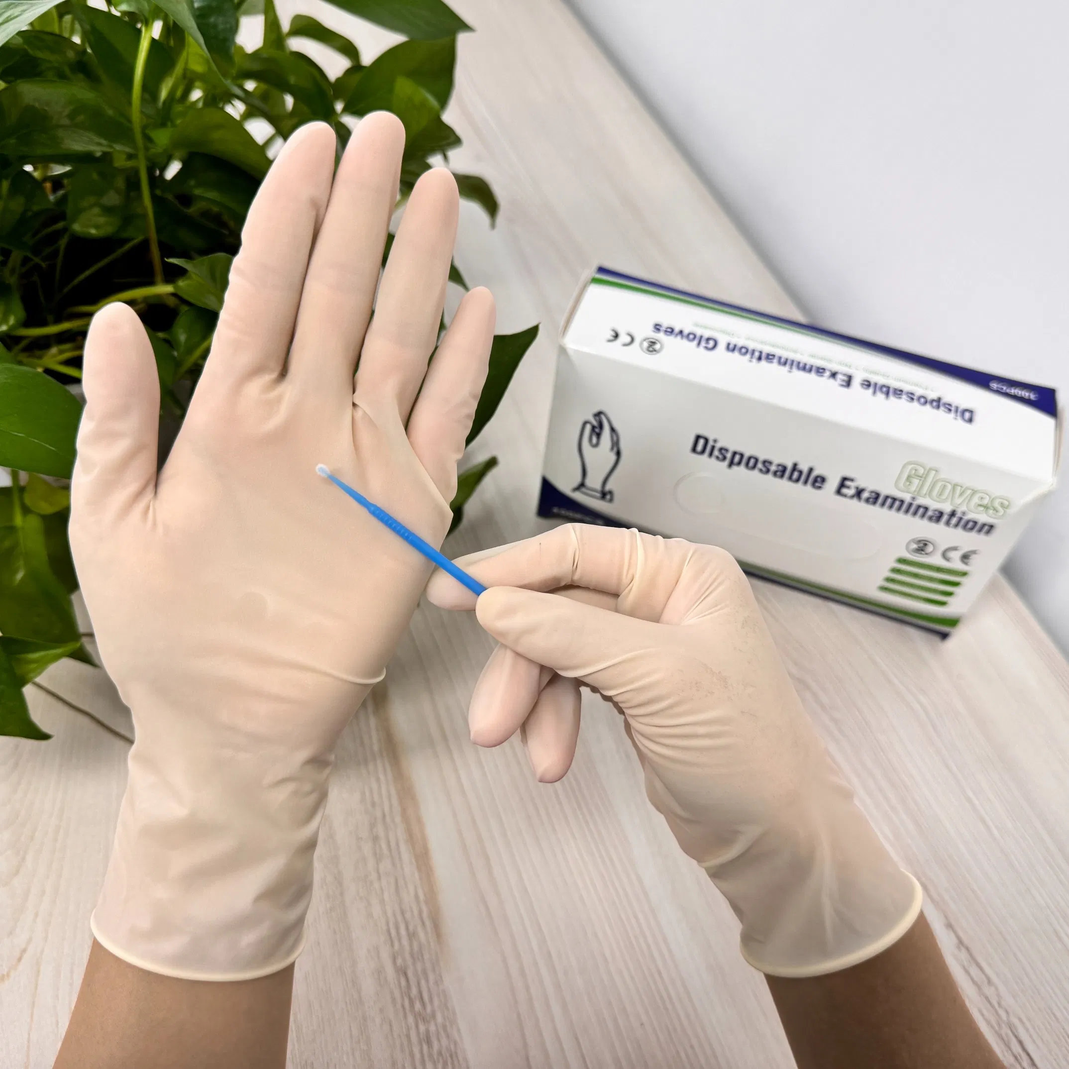 Premium Disposable White Medical Latex Gloves Powder Free - Available in Multiple Sizes (YQD1-1)
