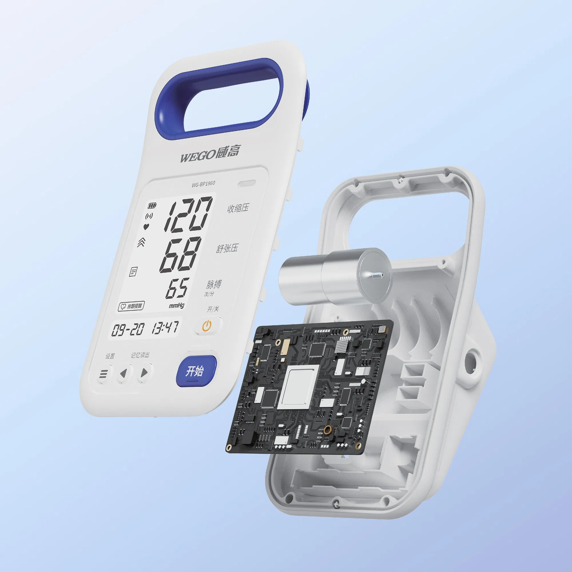 Wego Health Care Electric Plastic Material LCD Display Blood Pressure Monitor