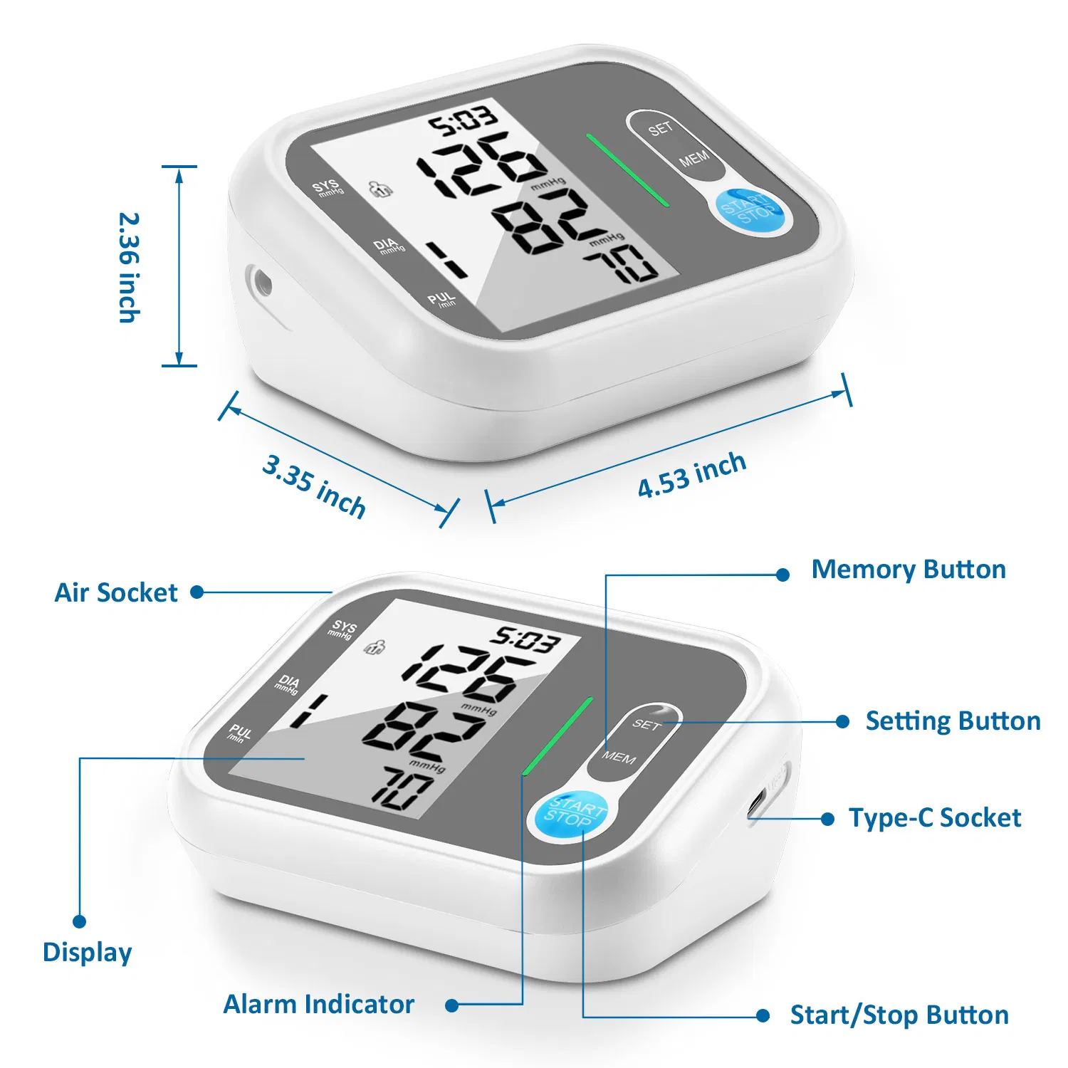 Good Quality a Bp Meter Heart Rate Digital Blood Pressure Monitor
