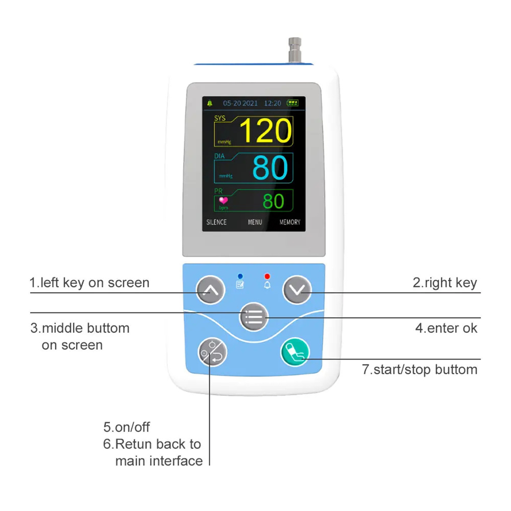 Contec Abpm50 24 Hours Ambulatory Mobile Digital Sphygmomanometer Portable Blood Pressure Monitor