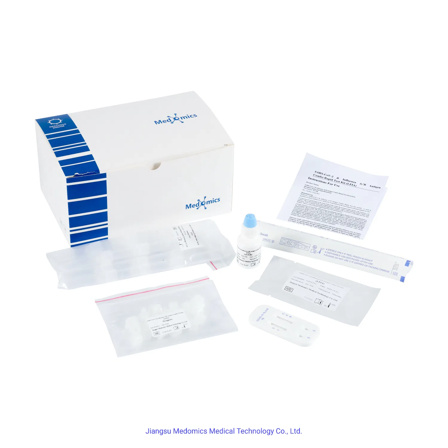 Medomics Rapid Antigen Diagnostic Test Kit for S-R-S-C-O-V-N-2 &amp; Flu a/B Virus