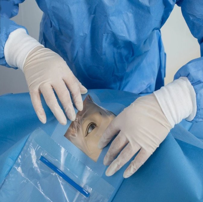 SJ Surgery Eye Drape Surgical Ophthalmology Packs Disposable Sterile Single Pouch Ophthalmic Pack OEM Wholesale
