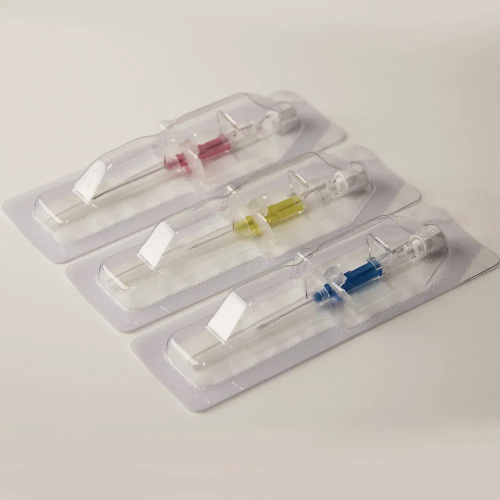 22g Blue IV Catheter Without Injection Port, Small Wing Design Secure Fixation for Clinic Use