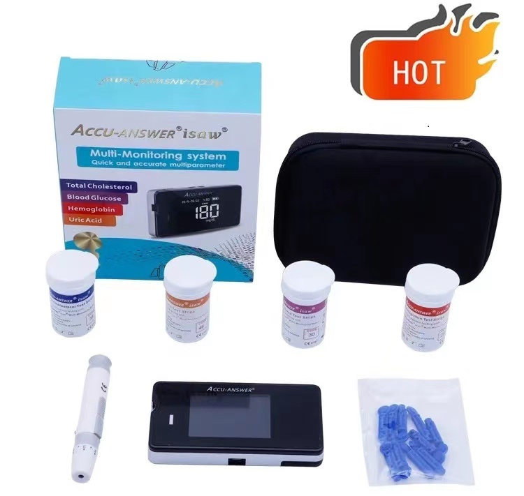 Uric Acid Test Kit Cholesterol Check Devices Test Machine 4 in 1 Glucose Monitor