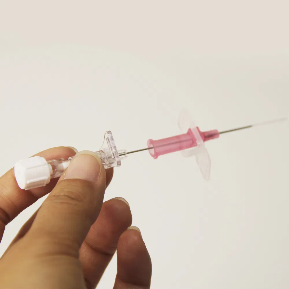 22g Blue IV Catheter Without Injection Port, Small Wing Design Secure Fixation for Clinic Use