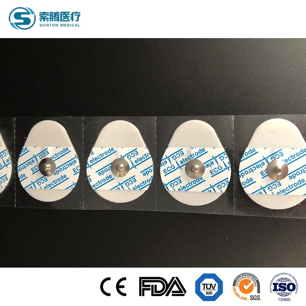 Sunton China 110 (50-130PPI Can Be Customized) Electrode Piece Manufacturers Free Sample Electrode Flat Nice Quality Medical Disposable ECG Electrode Slice