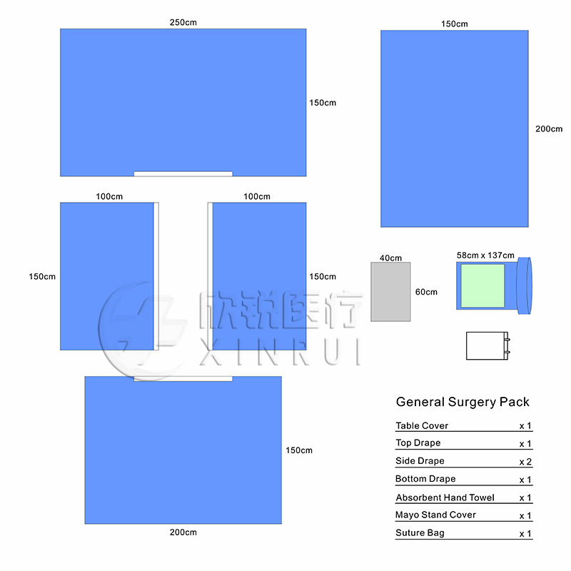 Sterile Medical Disposable General Universal Surgical Drape Pack