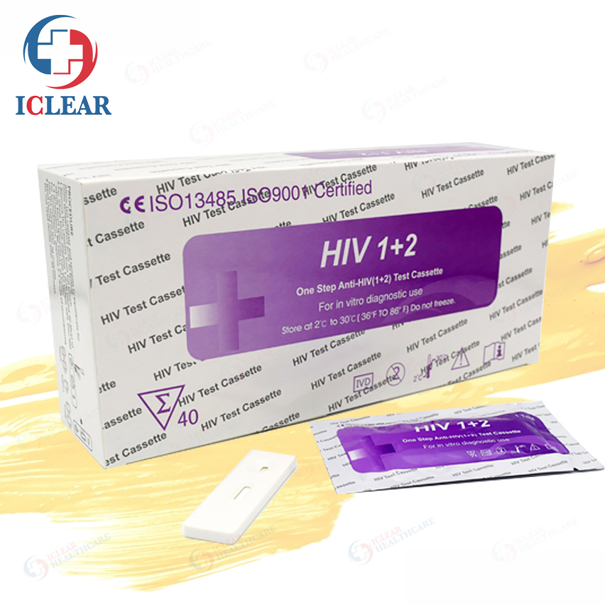 Home One Step Diagnostic Card HIV Test Strip Cassette Aids HIV 1+2 Rapid Test Kit