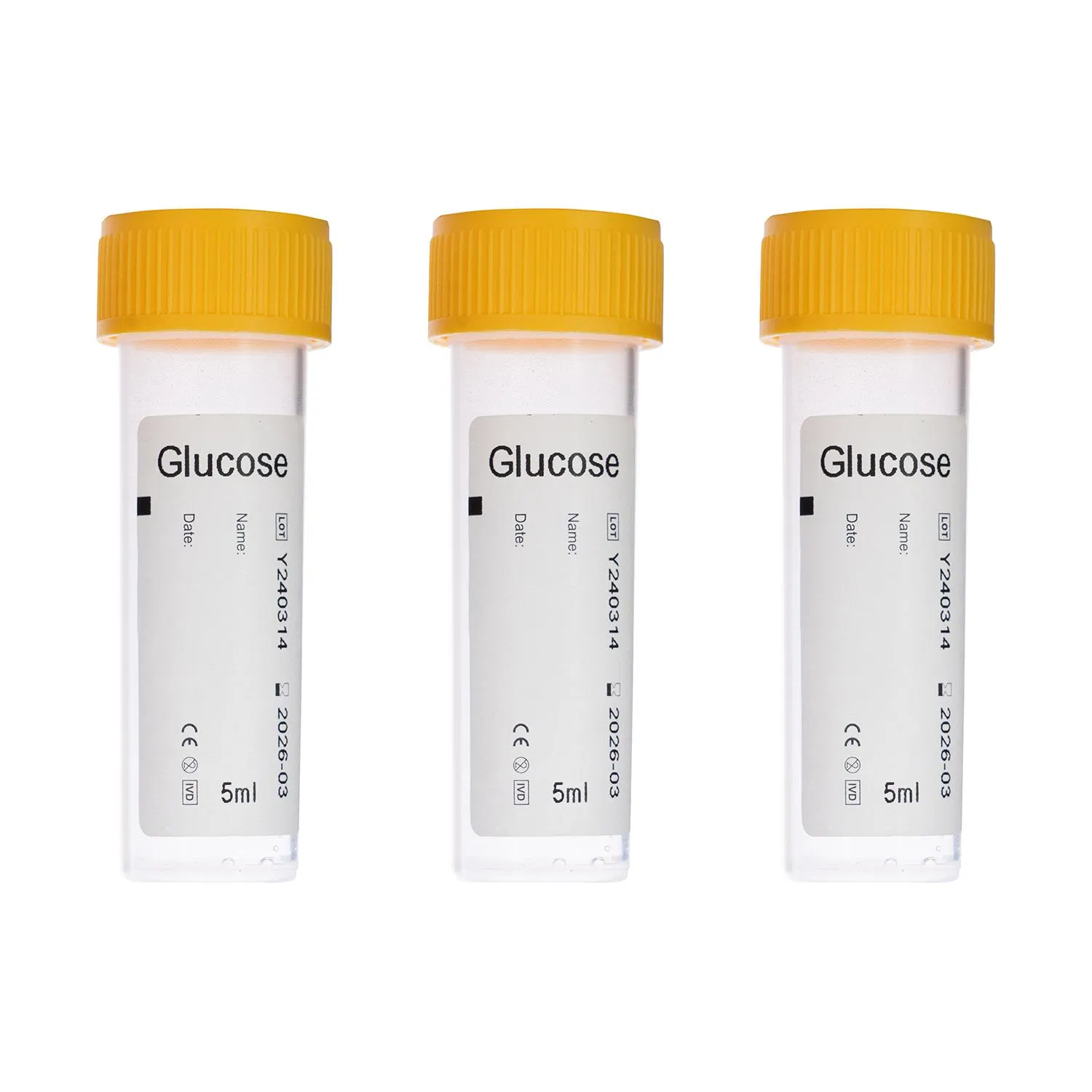 2.5ml 5ml Plain Clot Activator Heparin Glucose EDTA K3 Non Vacuum Blood Collection Tube with Screw Cap