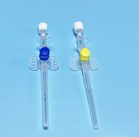 Single Use IV Catheter Disposable Butterfly Type with Injection Port Blue