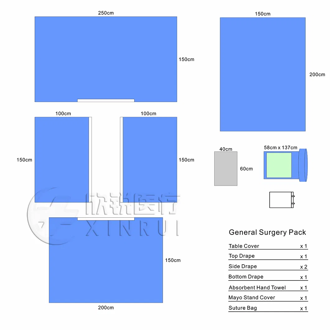 Sterile Medical Disposable General Universal Surgical Drape Pack