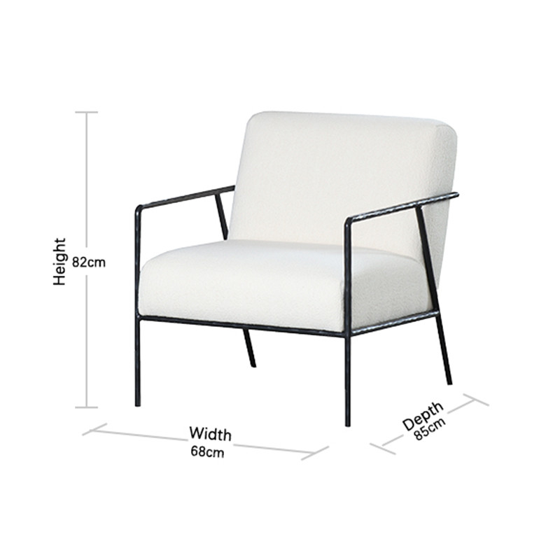 Best Modern Simple Versatile Comfortable Lazy Iron Box Slim Frame Fabric Armchair Product, Products