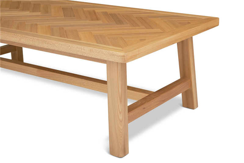 Elm wood coffee table detail