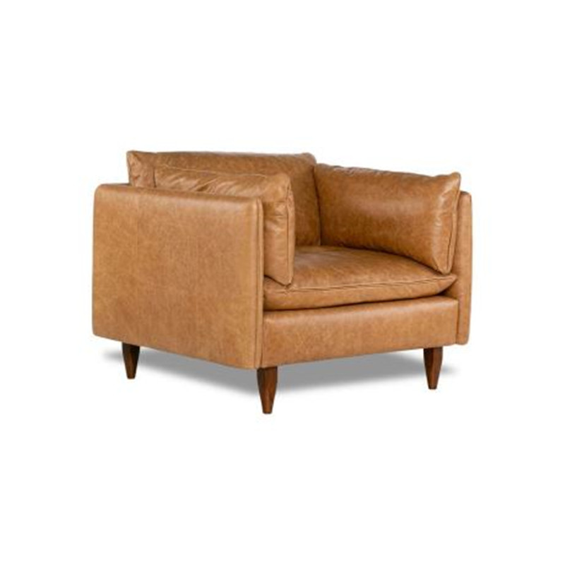 Best Modern Simple Elegant and Fashionable High-set timber legs Eton Leather Sofa Manufacturer, Product