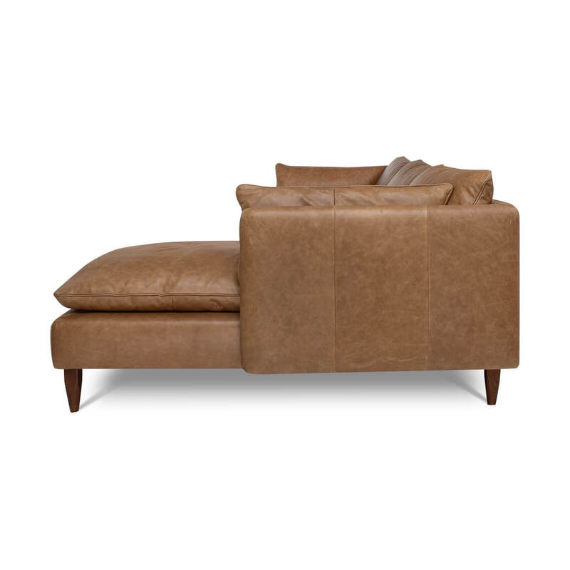 Best Modern Simple Elegant and Fashionable High-set timber legs Eton Leather Sofa Manufacturer, Product