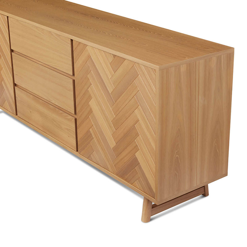 ODM Modern Simple Natural Versatile Herringbone Wood Grain Taylor Buffet Manufacturers, Exporters