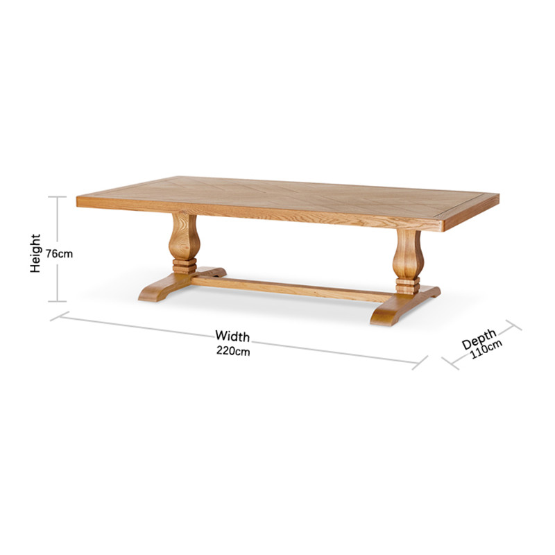 OEM Natural Simple Retro Magnificent Wooden Rectangular Georgie Dining Table Supplier, Service