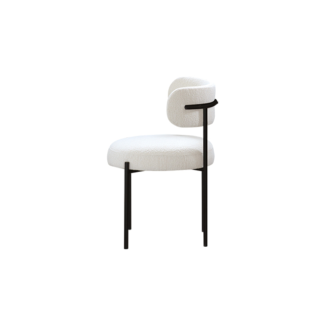 Best Modern Simple Comfortable Fashion Versatile Luxe Ailsa Dining Chair—Boucle Fabric(white) Factory, Exporter