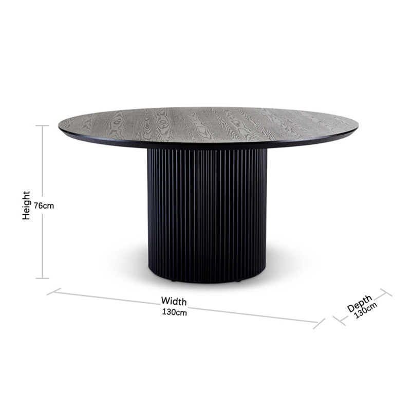 Best Modern Simple Exquisite Luxurious Black Oak Lantine Dining Table Round Manufacturer, Company