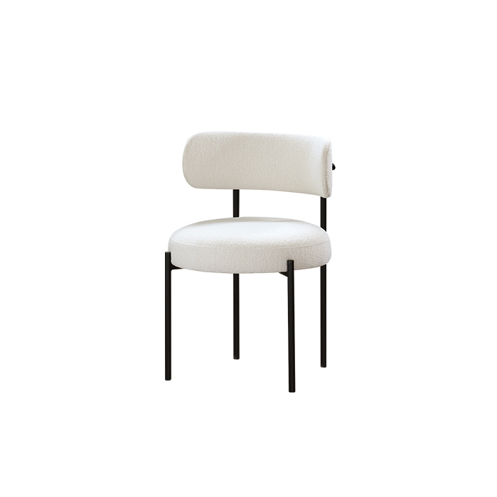 Best Modern Simple Comfortable Fashion Versatile Luxe Ailsa Dining Chair—Boucle Fabric(white) Factory, Exporter