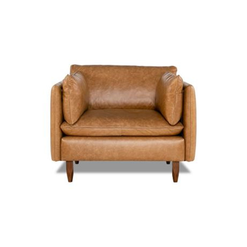 Best Modern Simple Elegant and Fashionable High-set timber legs Eton Leather Sofa Manufacturer, Product