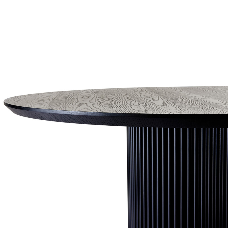 Best Modern Simple Exquisite Luxurious Black Oak Lantine Dining Table Round Manufacturer, Company