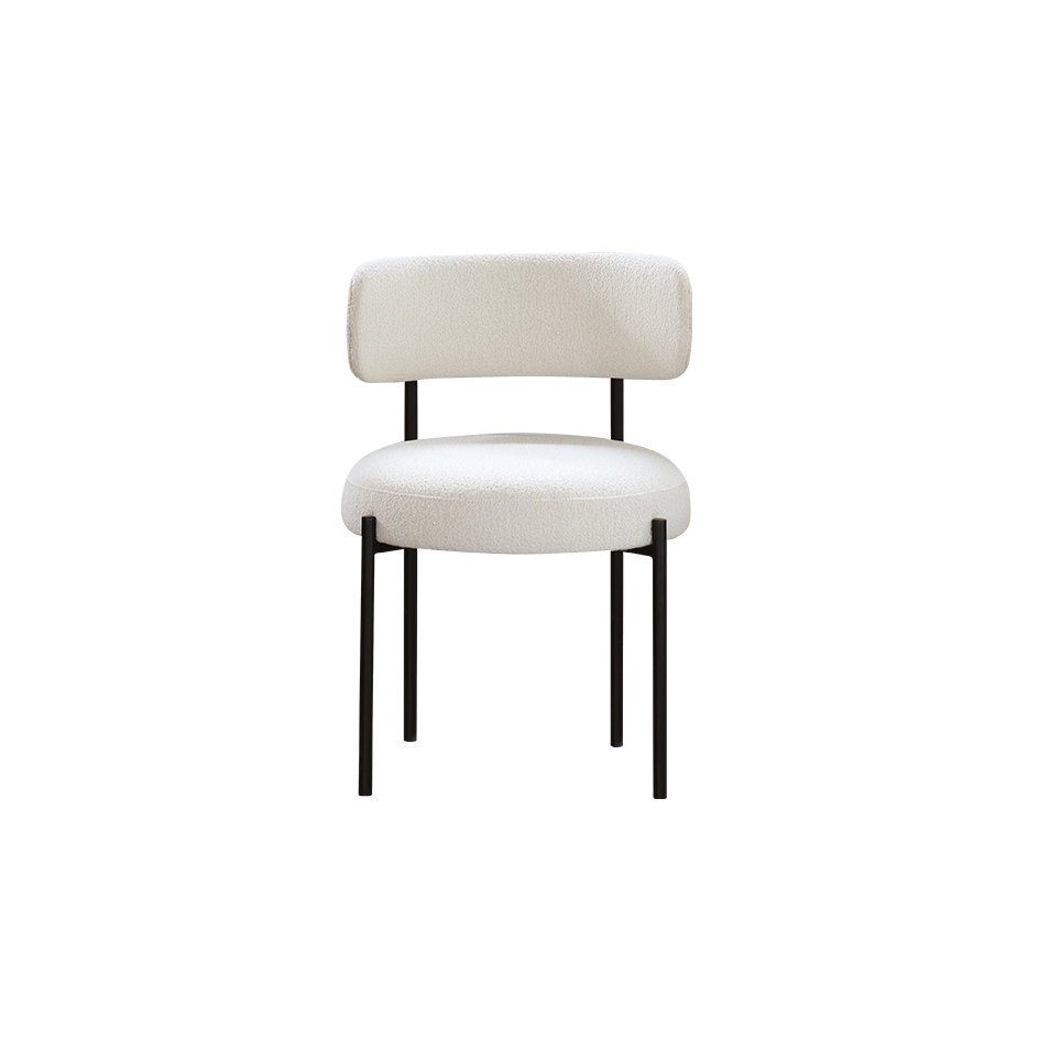 Best Modern Simple Comfortable Fashion Versatile Luxe Ailsa Dining Chair—Boucle Fabric(white) Factory, Exporter