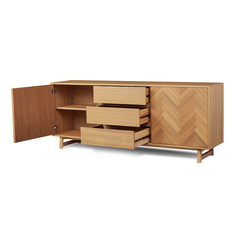 ODM Modern Simple Natural Versatile Herringbone Wood Grain Taylor Buffet Manufacturers, Exporters