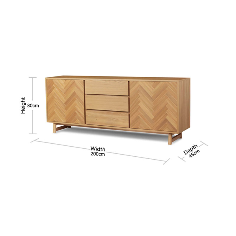 ODM Modern Simple Natural Versatile Herringbone Wood Grain Taylor Buffet Manufacturers, Exporters