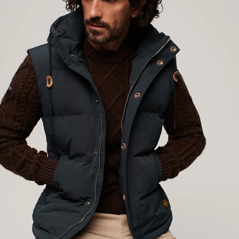 ODM Hooded Everest Puffer Gilet MOD03148 Exporter, Manufacturer