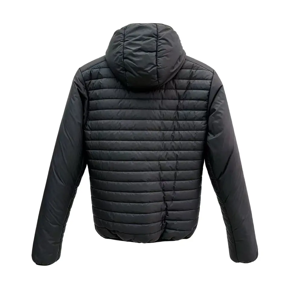 Wholesale Men's Black Two-Tone Quilted Lightweight Hooded Puffer Jacket Suppliers, Manufacturer